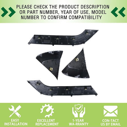 4PCS Door Armrest Cover Trim Kit Front&Rear Left Right Side Door Panel Arm Rest Bezel Set Carbon Fiber Compatible with 2014-2020 Chevy Silverado GMC Sierra Double Cab