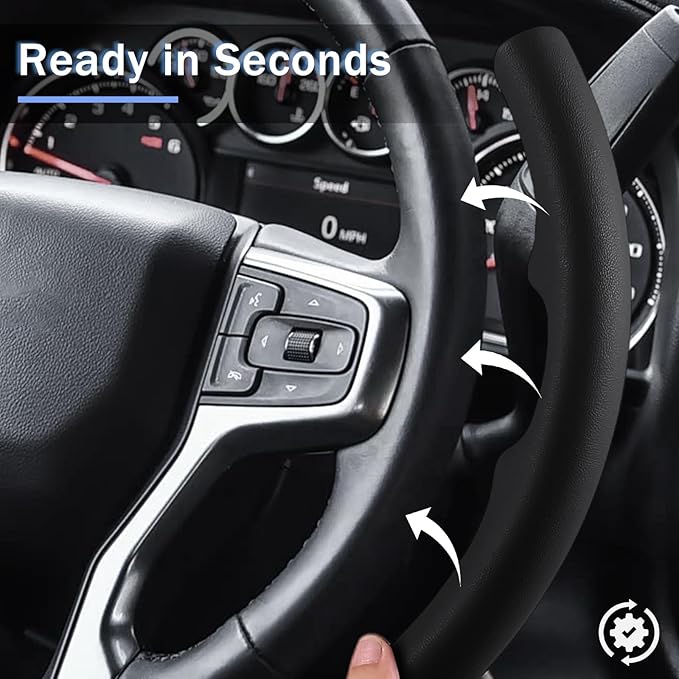 Steering Wheel Cover for Chevy Silverado 1500 2019-Present/ 2500 3500 2020-Present/Blazer 2019-Present (Gasoline Models)/ Suburban Tahoe 2021-2024, Car Steering Wheel Cover Accessories for Chevrolet