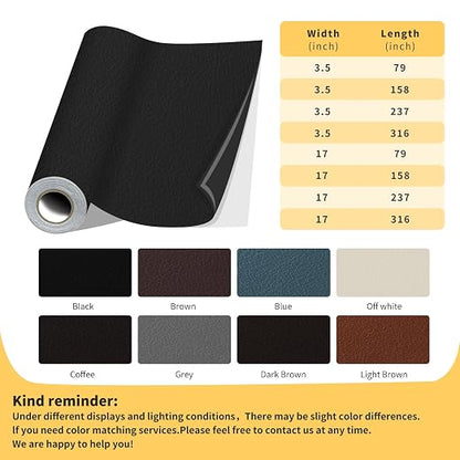 JuCheng Leather Repair Kit -Leather Repair Patch Self-Adhesive Waterproof Patch & Glue for Furniture, Car Seats, Sofa, Couch, Vinyl - Instant Fix for Tears & Scratches (Brown, 3.5X79 inch)