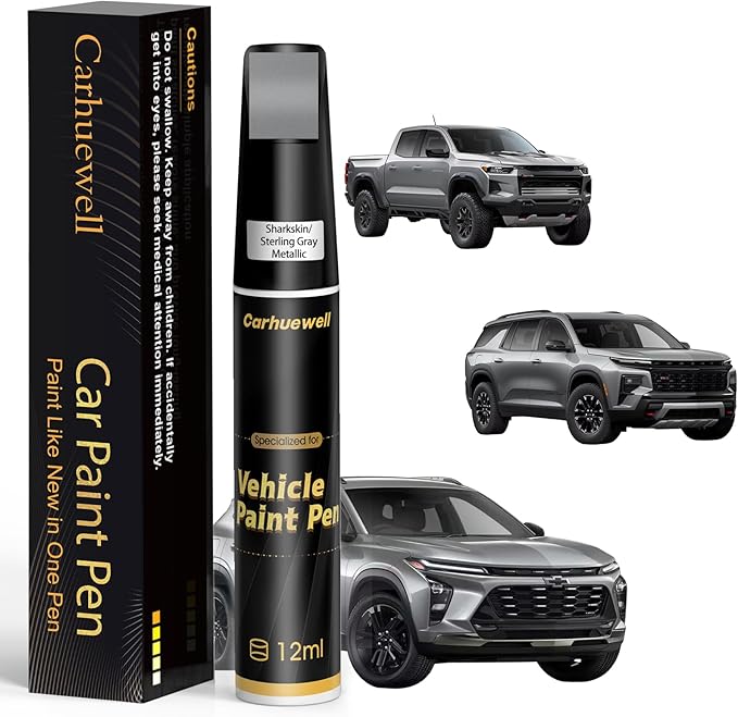 Sharkskin/Sterling Gray Metallic(GXD/WA130H) Touch Up Paint for Chevrolet, Car Paint Pen Scratch Repair Two-In-One Touch Up Paint, Exact Color Match for Chevrolet Automotive Scratch Remover