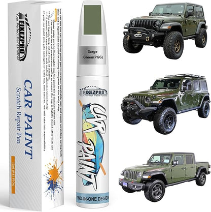 Sarge Green(PGG) Touch Up Paint for Jeep, Car Paint Scratch Repair Remover Pen Color Exact Match, Quick and Easy Fix Automotive Chips and Nicks Scuff