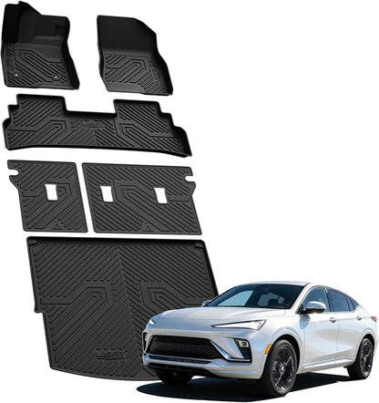 LASFIT Floor Mats for Buick Envista 2024 2025 2026, All-Weather Protection TPE Car Mats Floor Liners 2 Rows & Cargo Mats & Seatback Mats Full Set for Buick Envista Accessories, Black