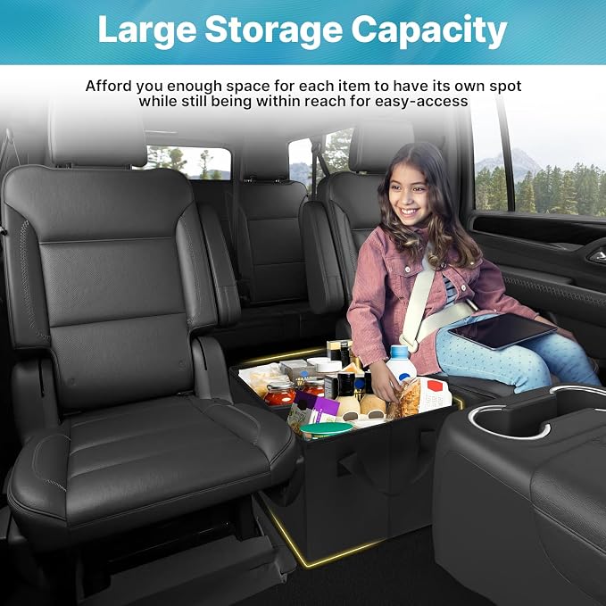 Mixsuper Liner Car Seat Organizer for 2015-2020 Chevy Tahoe/GMC Yukon, Console Organizer Backseat Box for Chevy Tahoe, Dog Toy Box Storage Bin Kids Toys Baby Supplies Travel Accessories