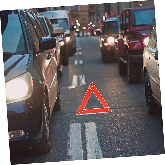 ULTECHNOVO Portable Emergency Warning Triangle Reflector Sign for Roadside Safety Foldable Traffic Alert Tool for Cars and Trucks Durable and Construction