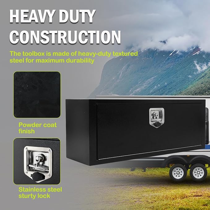 36 inch Underbody Truck Tool Box with T-Handle Lock, Heavy Duty Truck ToolBox Truck Storage Organizer For Storage Smooth Surface Waterproof, 36"x 18"x 18" inch