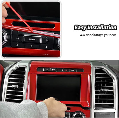 JeCar 16pcs Full Set Red Interior Trim Kit Fit for 2015-2020 Ford F150 Interior Accessories