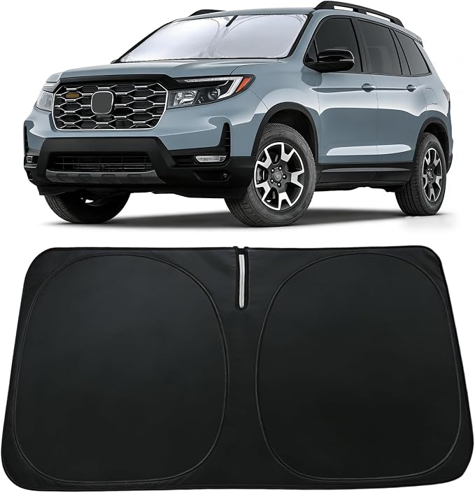Windshield Sun Shade for 2019-2025 Honda Passport, Car Front Window Sunshade with 240T Sun Visor Protector Blocks UV Rays Heat Sun Shield Accessories