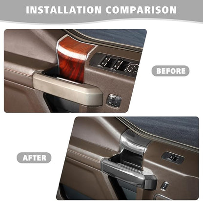 Jimen Compatible with Ford F150 4 Door 2015-2020, 8PCS Inner Door Handle Cover Trim Kits (Chrome)