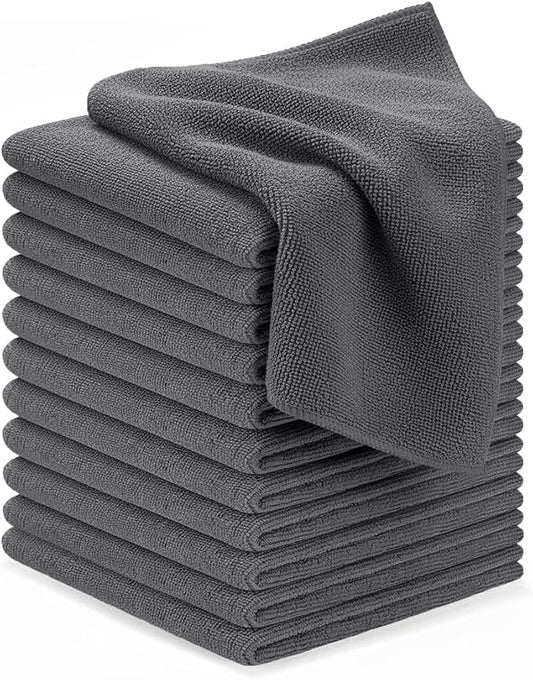 Avalon Towels Microfiber Cleaning Cloths (Value Pack of 12) - Size 12 x 12 Inches, Highly Absorbent Cleaning Rags, Lint Free, Reusable and Washable, Microfiber Towels for Cars