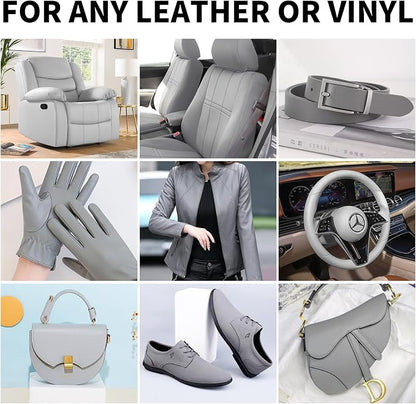 SHADAIWUYU 8.5oz Leather Recoloring Balm with 100ml Mink Oil,Gray Leather Repair kit for Furniture and Car Interior,Leather Couch Scratch Repair,Leather Dye Paint,Mink Oil for Leather
