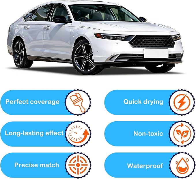 NH-883P Platinum White Pearl Touch Up Paint for Honda Match, Car Paint Scratch Repair kit, 2 in 1 Scratch Remover Pen with Color-Matched Rapid Drying of Paint Coating
