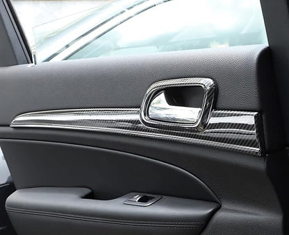 YOCTM ABS Carbon Fiber Look Dashboard Panel Trim Door Handle Cover for Jeep Grand Cherokee 2014 2015 2016 2017 2018 2019 2020 2021 Interior Accessories Decorative Cover