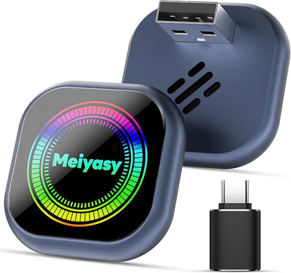 2026 Upgraded Wireless CarPlay Adapter for iPhone, Compact Mini Metal Shell Design Small Size, (New Update) Plug and Play, Fast and Stable Connection CarPlay Adapter for Apple iOS ＆Android (Navy Blue)