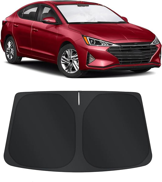 TINGLU Sun Shade for Hyundai Elantra 2017-2020 Accessories Windshield Sun Shade Window Shade UV Rays Protection Sun Visor Cover with Steering Wheel Sunshade Storage Bag