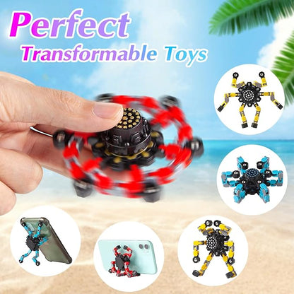 Gokeey Transformable Fidget Spinners for Kids and Adults Stress Relief Sensory Toys for Boys and Girls Fingertip Gyros for Kids Classroom Birthday Party Favors