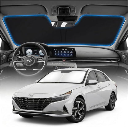 for Hyundai Elantra Sun Shade Windshield Cover - Custom Fit Elantra Accessories 2021-2025 2026 Sunshade Foldable UV Protection & Heat Shield Sun Visor Accessories