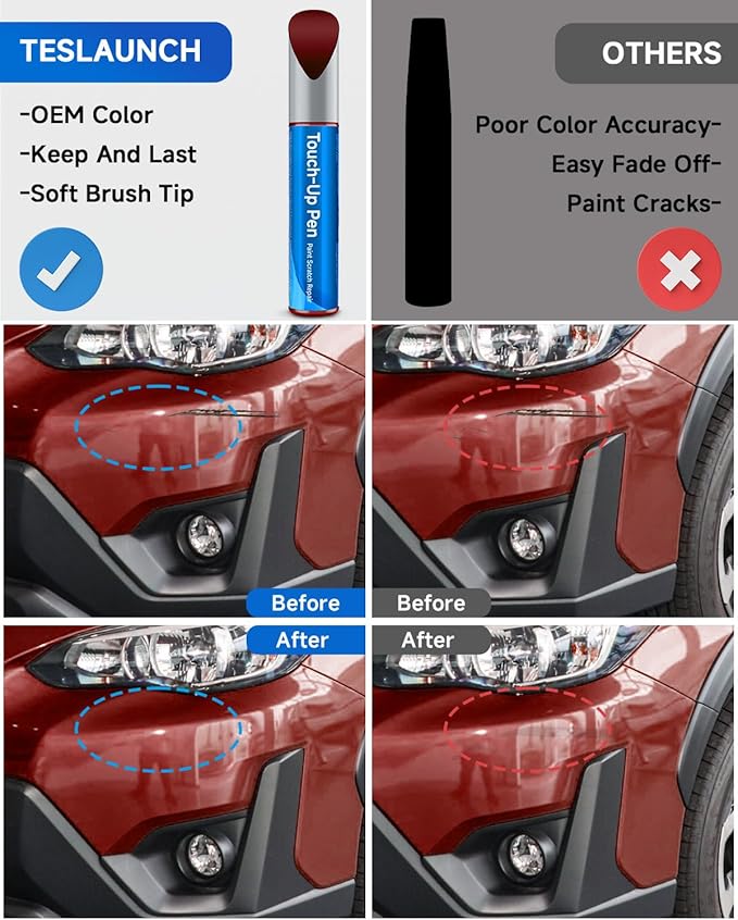 H2Q Venetian Red Pearl Compatible with Subaru Exact Match Touch Up Paint Car Scratch Repair