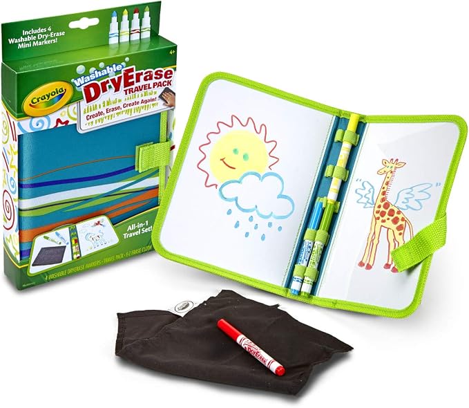 Crayola Washable Dry Erase Travel Pack, Whiteboard for Kids, Ages 4, 5, 6, 7 (Pack of 2)