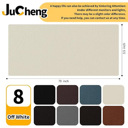 JuCheng Leather Repair Kit -Leather Repair Patch Self-Adhesive Waterproof Patch & Glue for Furniture, Car Seats, Sofa, Couch, Vinyl - Instant Fix for Tears & Scratches (Off White, 3.5X79 inch)