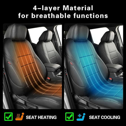 coverdream Front Tacoma Seat Covers Custom Fit for 2024 2025 2026 Toyota Tacoma SR,SR5,TRD Sport,TRD Off-Road,Limited,Fully Covered,Luxury Waterproof Leather Car Seat Protector (Front Row Only,Black)