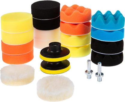 CANOPUS Buffing Pads, Polishing Pad Kit, Buffer for Car Detailing, Polishing Wheel for Drill, Car Polishers and Buffers Kit for Sanding, Polishing, Waxing & Sealing Glaze, 3 inch, 22 Pieces