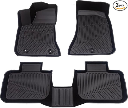 All Weather Floor Mats for 2011-2022 Dodge Charger & for 2011-2023 Chrysler 300 Floor Mats Fits 1st & 2nd & Row, 3D Anti-Slip Waterproof TPE Rubber Protector Car Mats Full Set Liners