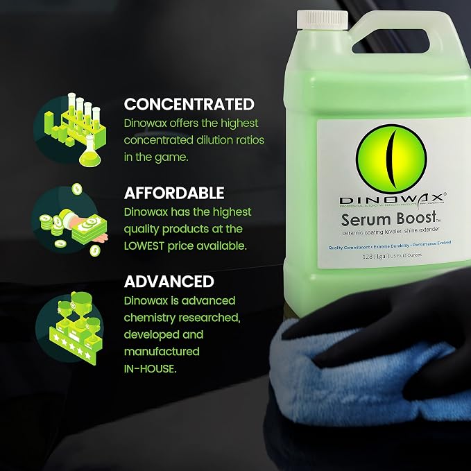 Serum BoostTM, Ceramic Coating Leveler and Polisher for Car Detailing, Car Detailing Supplies, Bamboo Lime Scent, Protect Collection (128 Oz (1 Gal))