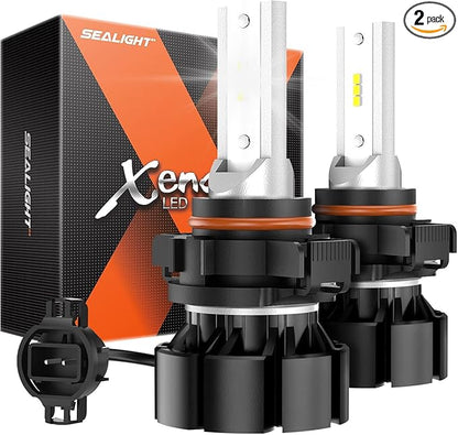 SEALIGHT 2504 PSX24W LED Fog Light Bulbs, 14,000 LM 600% Brighterness 2504 Fog Lights Led Bulb 6500K Xenon White DRL Fog Light Bulbs Replacement For Cars,Trucks(Pack of 2)
