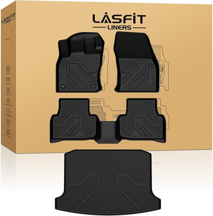 LASFIT Floor Mats & Cargo Mats for Volkswagen Taos 2022-2026(Only Fit FWD), All Weather TPE Custom Fit Floor Liners for VW Taos Accessories 1st & 2nd Row Car Mats & Trunk Mats, Easy to Clean, Black
