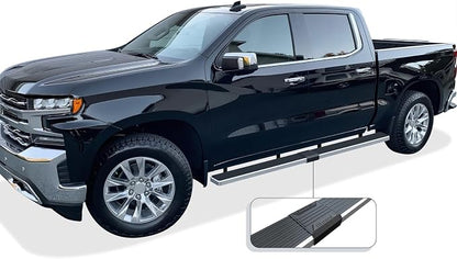 APS (Silver 6in Wheel to Wheel 304 Stainless Steel) Compatible with Chevy Silverado GMC Sierra 1500 2019-2026 Crew Cab 5.5ft Bed & 2500 HD 3500 HD 2020-2026 (Silverado 1500 LTD Sierra 1500 LD 2022)
