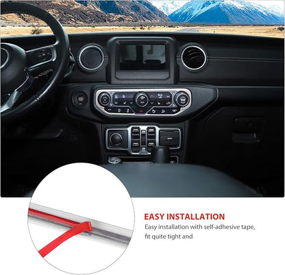 RT-TCZ Air Conditioning Dashboard Center Console Control Trim Panel Cover Interior Accessories Decoration Trim Kit for 2018-2022 Jeep Wrangler JL JLU & Jeep Gladiator JT (White)