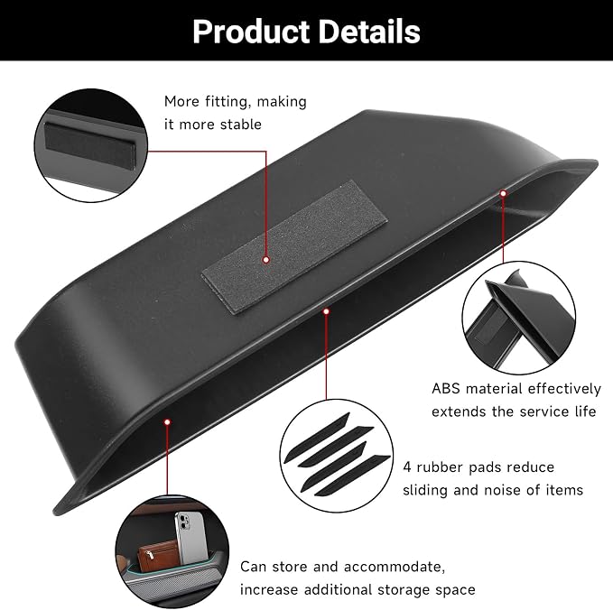 4PCS Door Handle Storage Box for Ford Bronco 2021 2022 2023 2024 2025 Accessories Phone Holder Front and Rear Door Grab Handle Pocket ABS（Not for Sport Model）