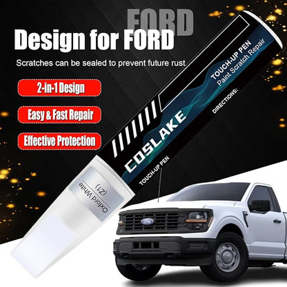 Car Touch Up Paint(Iconic Silver Metallic(JS)) for Ford, Car Paint Scratch Repair Kit, Quick & Easy Solution to Repair, 2 in 1 Scratch Remover Pen with 2PCS Disposable Micro Applicators