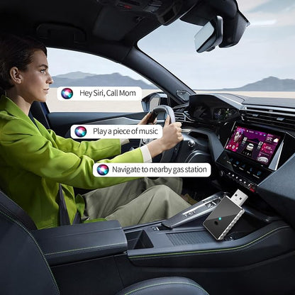 Wireless Carplay Adapter, 2 in 1 Android Auto Adapter 2025 AI Box Carplay, Plug and Play Mini CarPlay Android Auto for Cars, Convert Wired to Wireless Supports Car Original Control