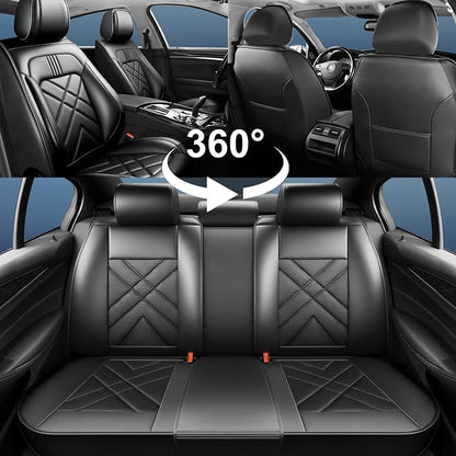 Impala Car Seat Covers Fit for Chevrolet/Chevy Impala 2014-2020, Full Coverage Leather Waterproof Breathable Seat Covers, Automotive Seat Protectors, Airbag Compatible, (5 Seats, Black)