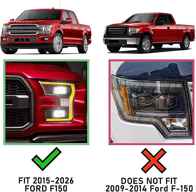COMNOVA Running Boards Compatible with 2015-2026 Ford F150 Super Duty Crew Cabr Super Crew Cab, 6 Inch High Light Stainless Steel Step Bars Nerf Bars Side Steps