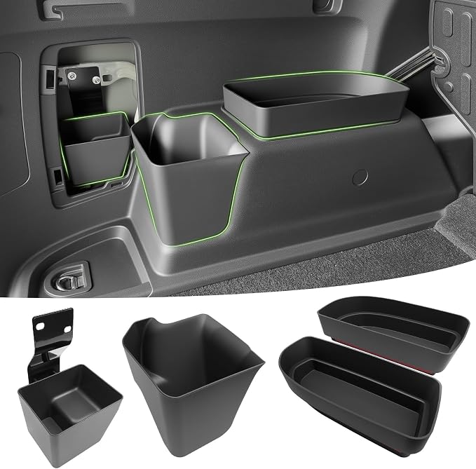 Trunk Organizer for 2010-2024 Toyota 4Runner 5-Seat 2nd Row(NOT Fit 7-Seat 3rd Row), Rear Trunk Storage Box Bin Cargo Tray for 10-24 4 Runner Interior Accessories(4Pcs Trunk Organizer)