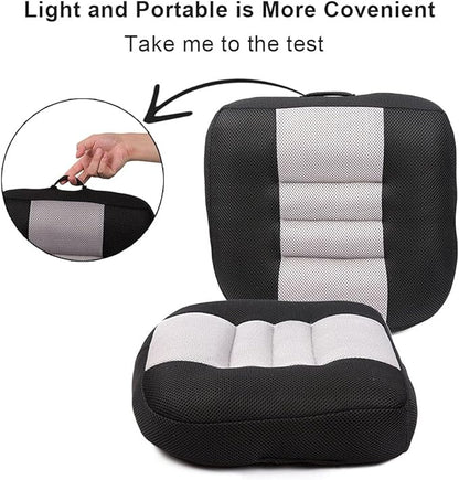 Srutirbo Car Booster Seat Cushion Raise The Height for Short People Driving Hip (Tailbone) and Lower Cack Fatigue Relief Suitable for Trucks, Cars, SUVs, Office Chairs, Wheelchairs (Black and Gray)