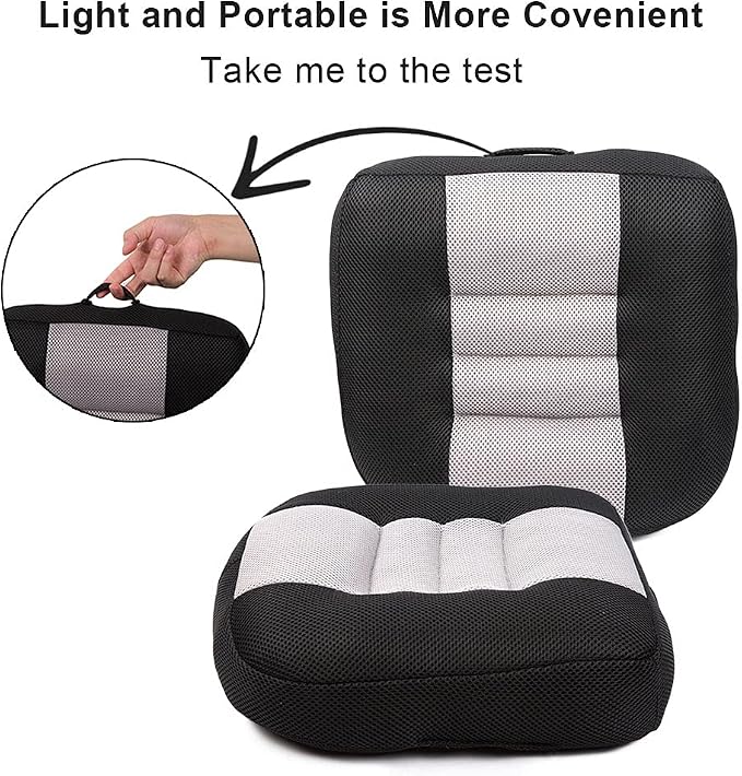 Srutirbo Car Booster Seat Cushion Heightening Height Boost Mat, Breathable Mesh Portable Car Seat Pad Angle Lift Seat for Car, Office,Home (Black)