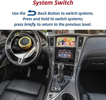 Wireless CarPlay & Android Auto Retrofit for Infiniti Q50 / Q50 Hybrid (2014-2015) – Fits 28330 [Support Mirroring, OEM 360 Camera, DSP Audio, Retains Factory Controls] – Upgrade for Slow Gen 1 System