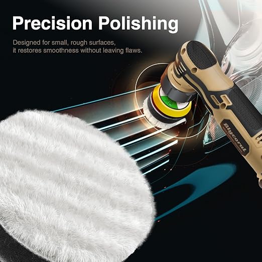 24PCS Multi-Size Polishing Pad Kit - 1/1.5/2 Inch Foam Wool Buffing Pads for Car Detailing Polishing Waxing (3 Sizes, 24-Pack)