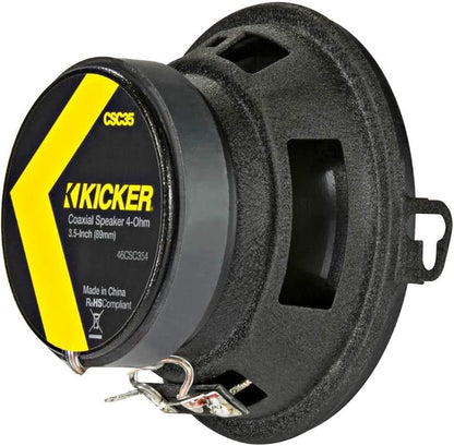 KICKER 46CSC354 CS-Series CSC35 3.5-Inch (89mm) Coaxial Speakers, 4-Ohm (Pair)
