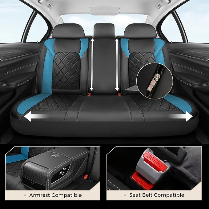 Coverado Car Seat Covers, Seat Covers Full Set, 5 Seats Automotive Seat Cover, Mesh Breathable Seat Protectors, Universal Fit for Most Cars