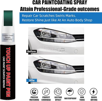 Eruption Green Metallic FA/M7476 Car Touch Up Paint for Ford 2-in-1 Car Scratch Repair Pen with Fine Tip&Brush, DIY Color-Code Matched Auto Paint for Rock Chips Door Scratches Paint Nicks Bumper Marks