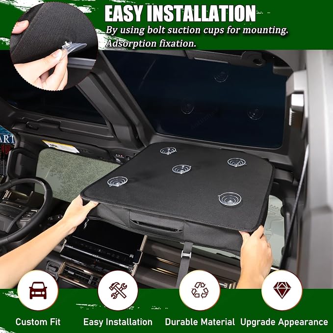 Roof Storage Bags Compatible with Hummer EV Accessories 2022-2026 SUV/SUT Overhead Storage Bag Organizer Cargo with Hardtop Suction Fixing Waterproof Can Foldable Sunshade