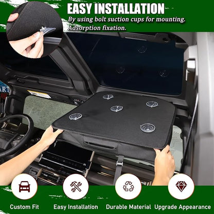 Roof Storage Bags Compatible with Hummer EV Accessories 2022-2026 SUV/SUT Overhead Storage Bag Organizer Cargo with Hardtop Suction Fixing Waterproof Can Foldable Sunshade