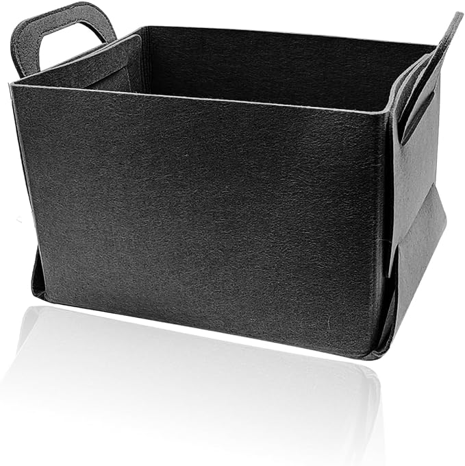 Felt Car Trunk Organizer, Foldable Vehicle Storage Box, Large Capacity Multi-Purpose Automotive Interior Accessories for Cars, SUV, Sedan, Truck (Dark Grey)