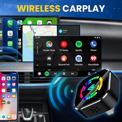 Wireless CarPlay Adapter 2025 Upgrade Wired CarPlay to Wireless, Mini USB Design for Cars with Built-in Wired Apple CarPlay Plug and Play Easy Use Fast Stable Connection Car Play for iPhone (A)