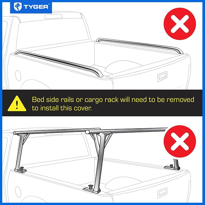 Tyger Auto T1X Soft Roll-Up in Fabric Truck Bed Tonneau Cover Compatible with 2021-2026 Ford F-150; Lightning | 5.5' (67") Bed | TG-BC1F9064X