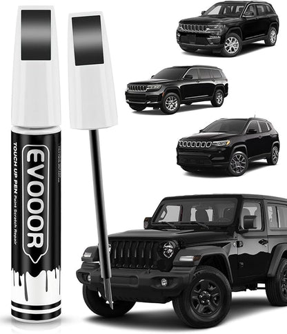 PXJ/KXJ Diamond Black Crystal Pearl Touch Up Paint Compatible with JeepExact Match 2 in 1 Touch up Paint for Chips and Nicks Repair